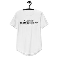 A LEGEND FROM QUEENS NY Men's Curved Hem T-Shirt
